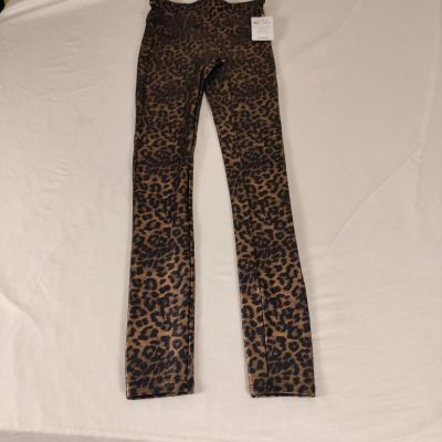 NWT SPANX Shiny LEGGINGS Nylon Elastane Gold Black Leopard Sz XS